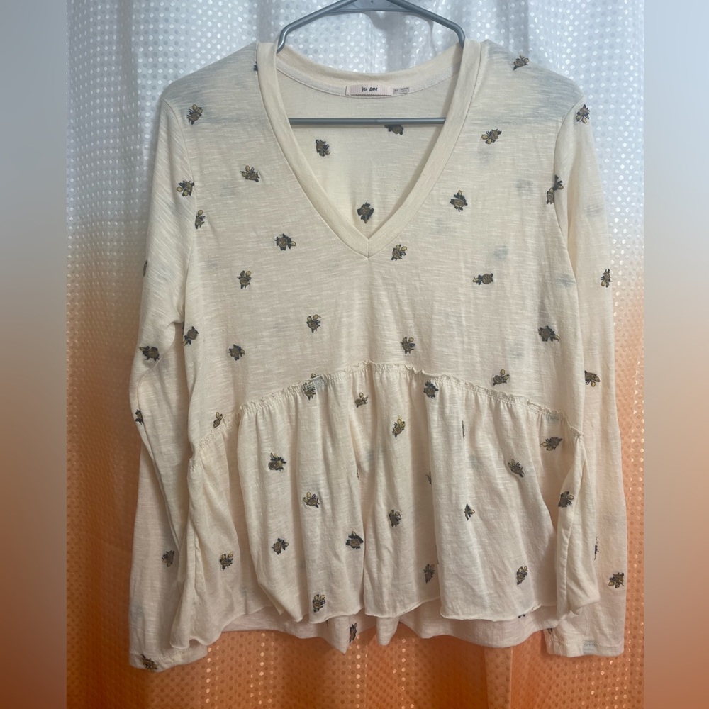 Mi ami Long sleeve cream blouse